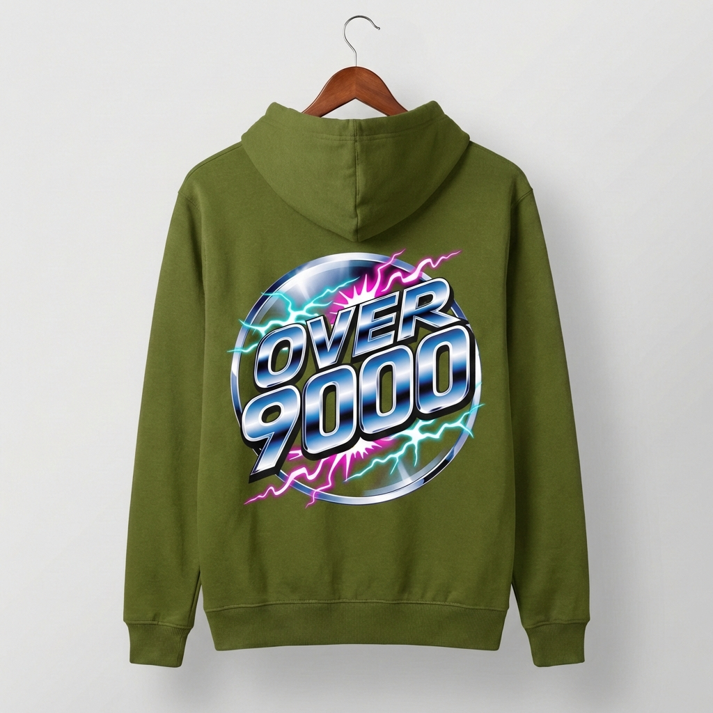 Over 9000 Graphic Hoodie | Anime Power Level Manga - Men's