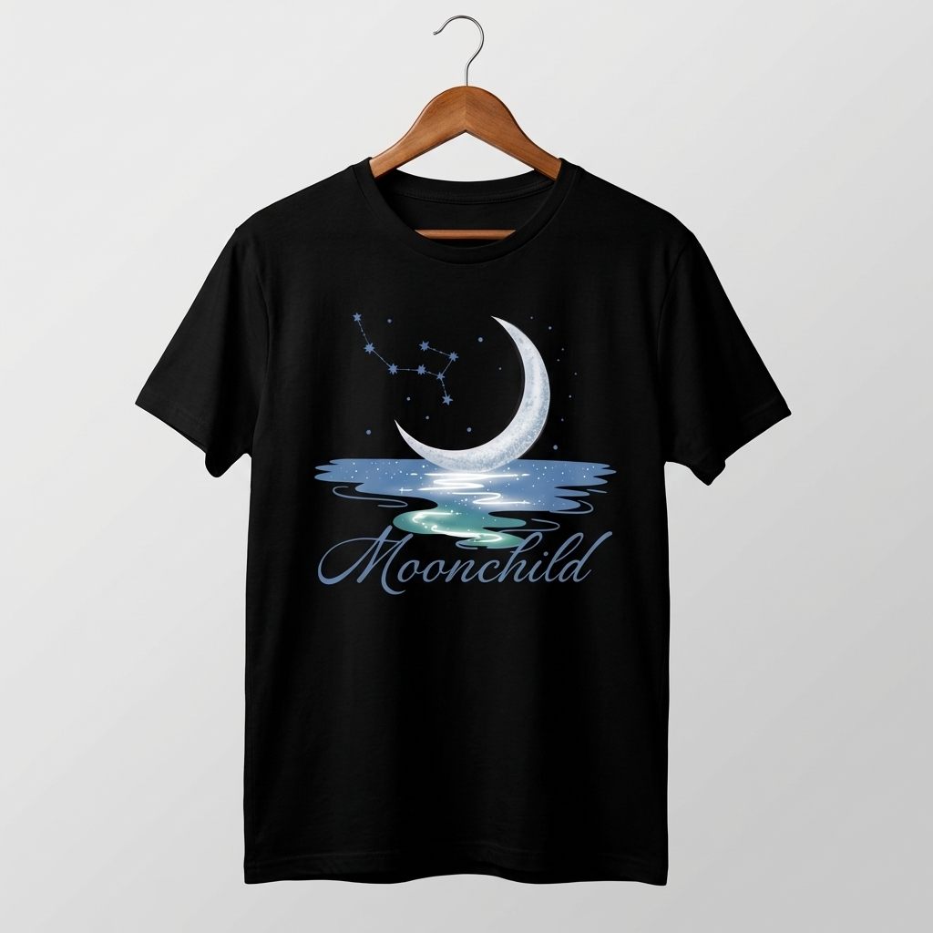Moon Child Graphic T-Shirt | Celestial Mystical Night Tee - Women's