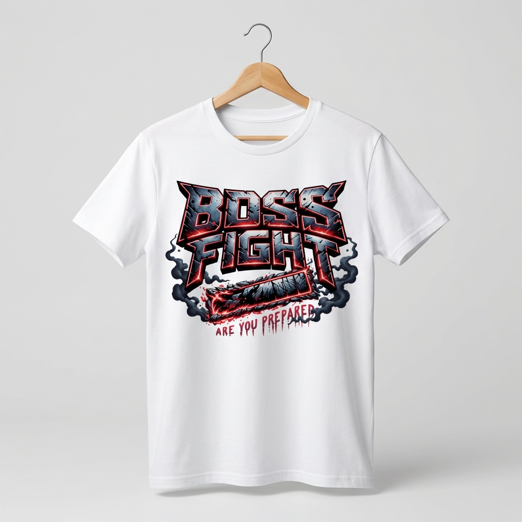 Boss Fight Graphic T-Shirt | Epic Gaming Battle Tee - Men's