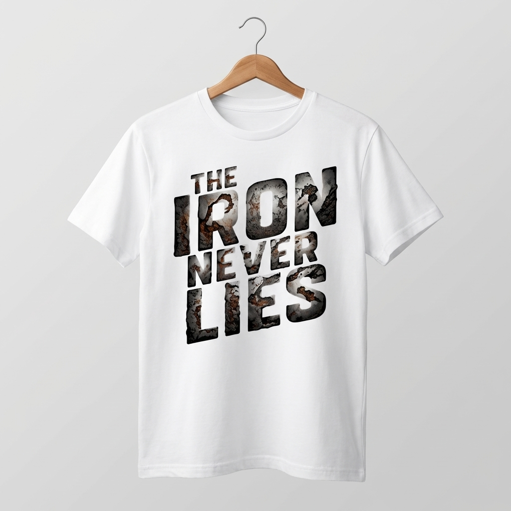 Iron Never Lies Graphic T-Shirt | Gym Strength Motivation Tee - Men's