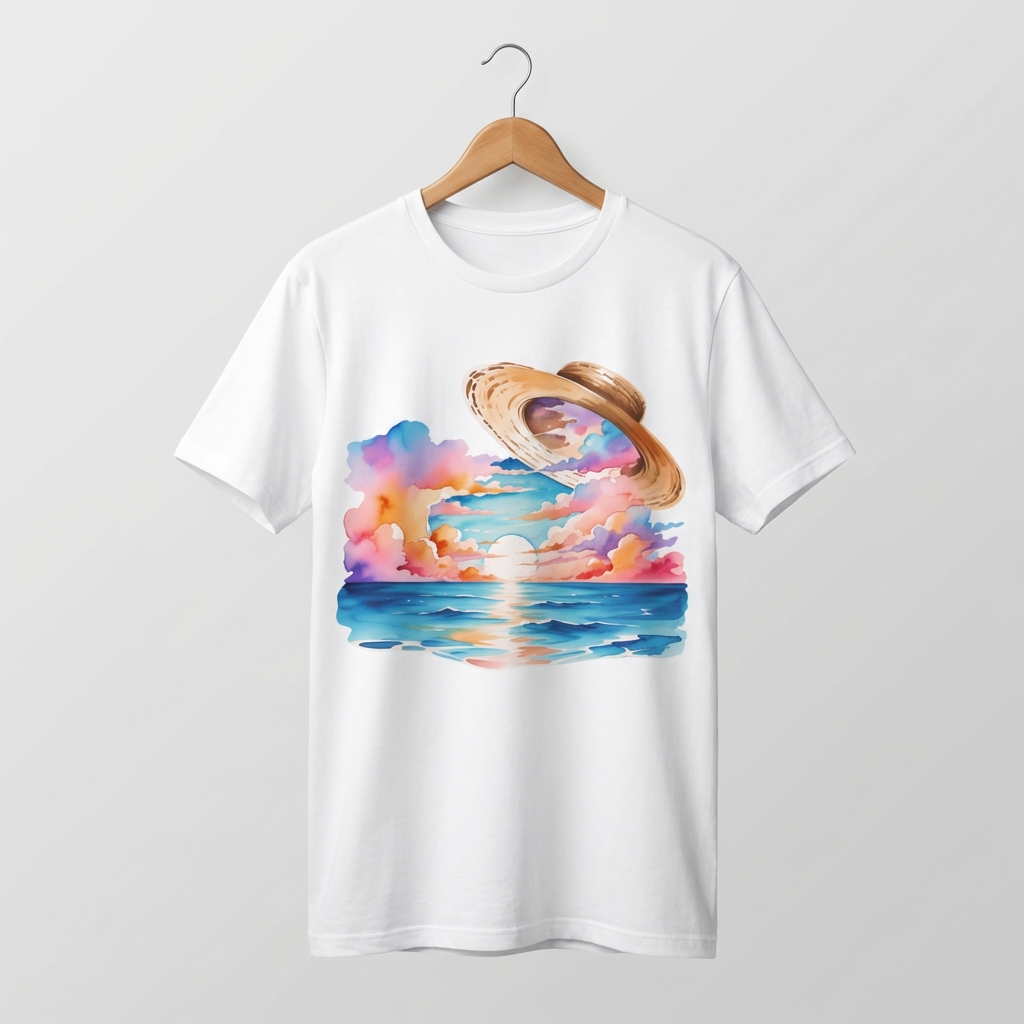 Straw Hat Oversized T-Shirt | Anime Pirate Adventure Tee - Men's