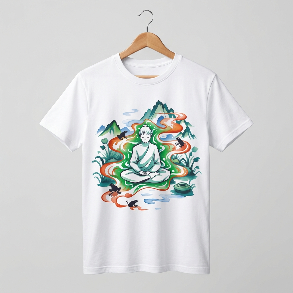 Zen Man Graphic T-Shirt | Masculine Meditation Mindfulness Tee - Women's