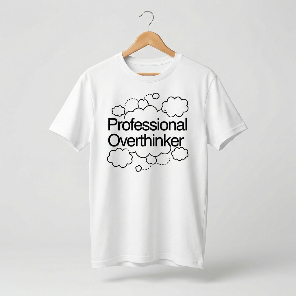 Professional Overthinker T-Shirt | Thought Bubble Graphic Tee – Men's