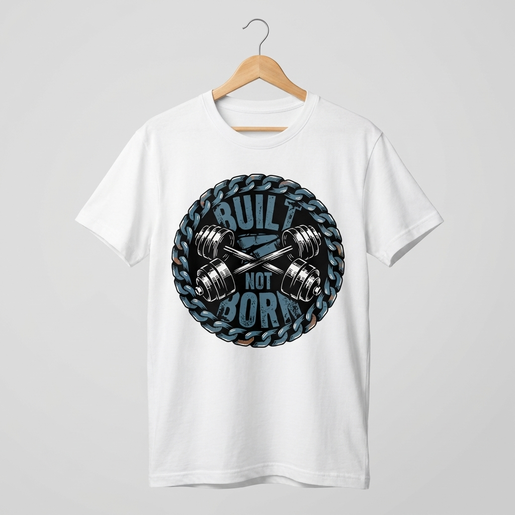 Built Not Born Graphic T-Shirt | Gym Motivation Fitness Tee - Men's