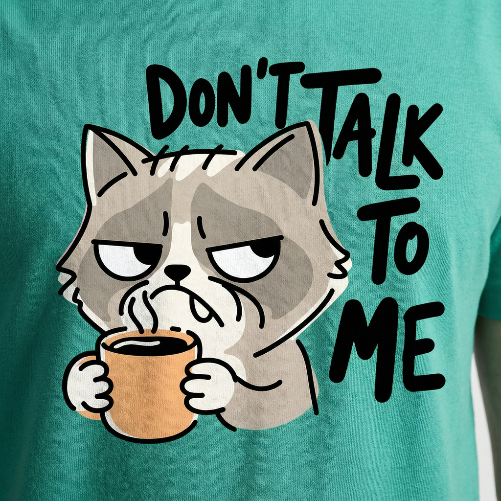Don't Talk To Me Grumpy Cat T-Shirt | Funny Introvert Tee - Men's