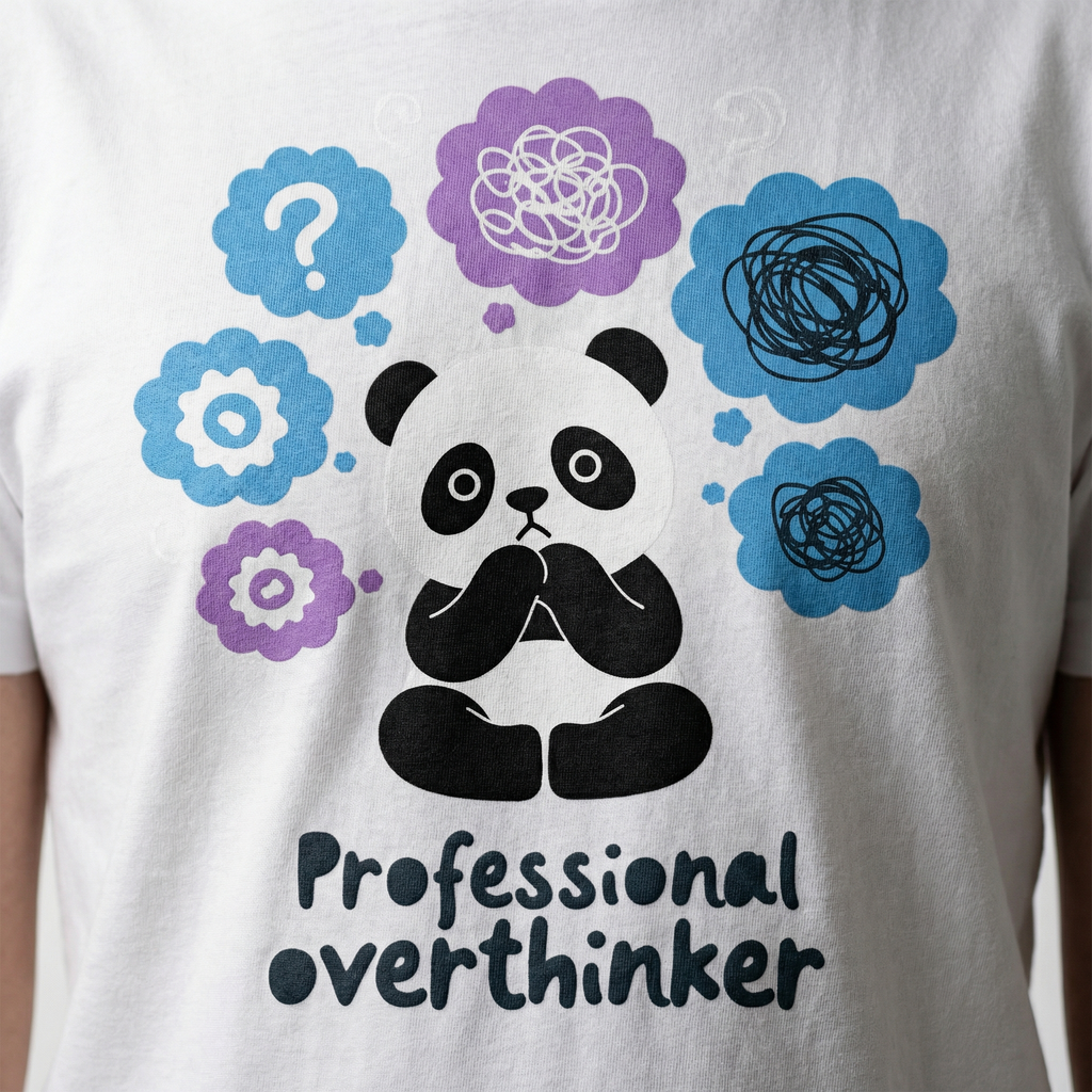 Professional Overthinker Panda T-Shirt | Zen Panda Graphic Tee – Men's