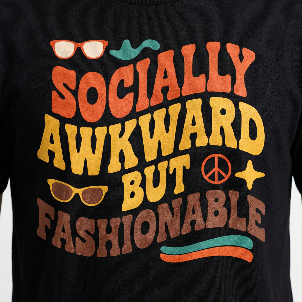 Socially Awkward But Fashionable T-Shirt | Retro Typography Tee – Men's