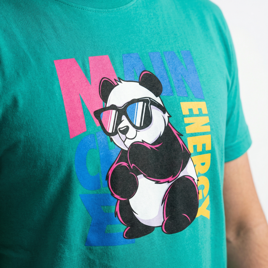 Main Character Energy Panda T-Shirt | Cool Panda Graphic Tee – Men's