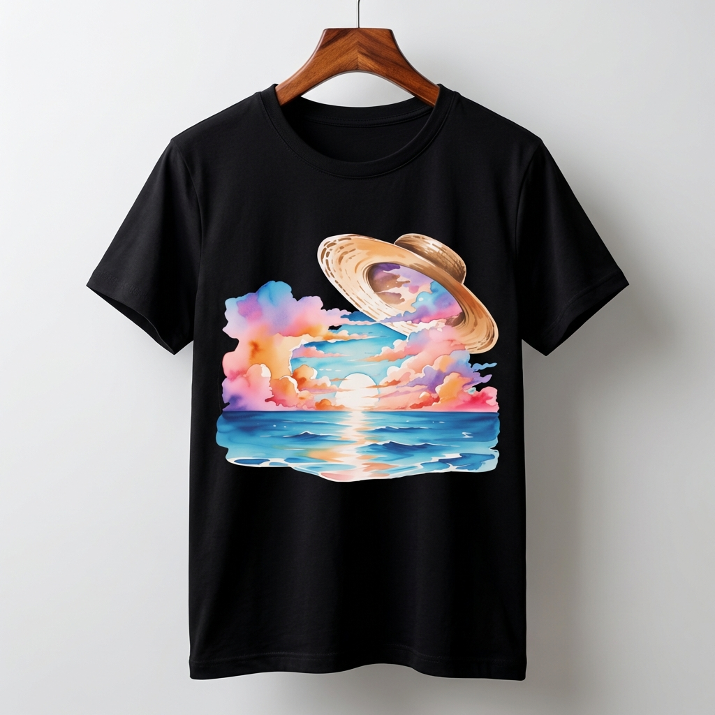 Straw Hat Oversized T-Shirt | Anime Pirate Adventure Tee - Men's