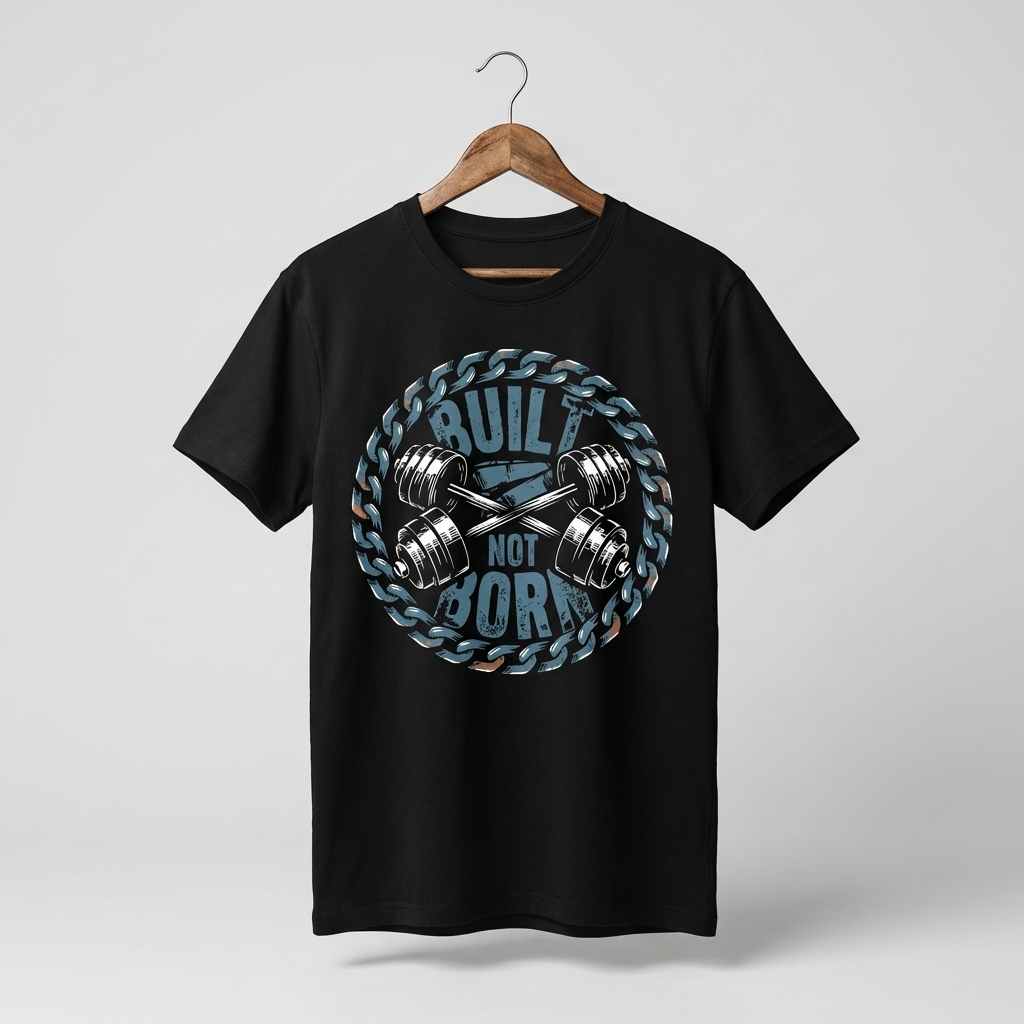 Built Not Born Oversized T-Shirt | Gym Motivation Fitness Tee - Women's
