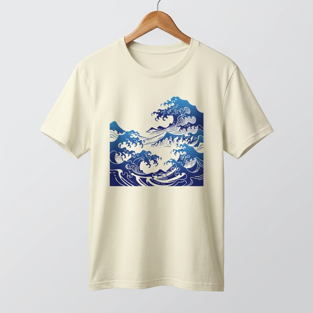 Waves Oversized T-Shirt | Ocean Chill Aesthetic Tee - Men's