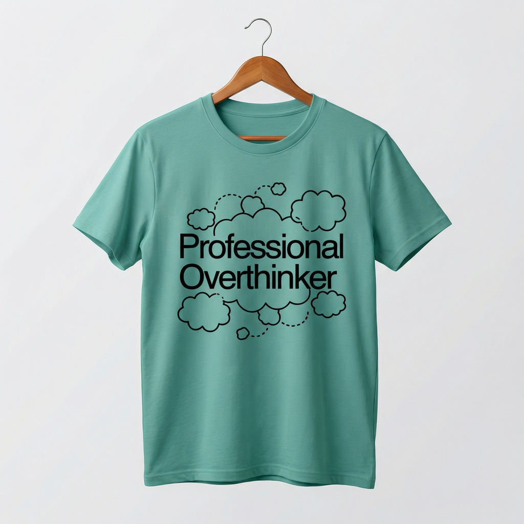 Professional Overthinker T-Shirt | Thought Bubble Graphic Tee – Men's