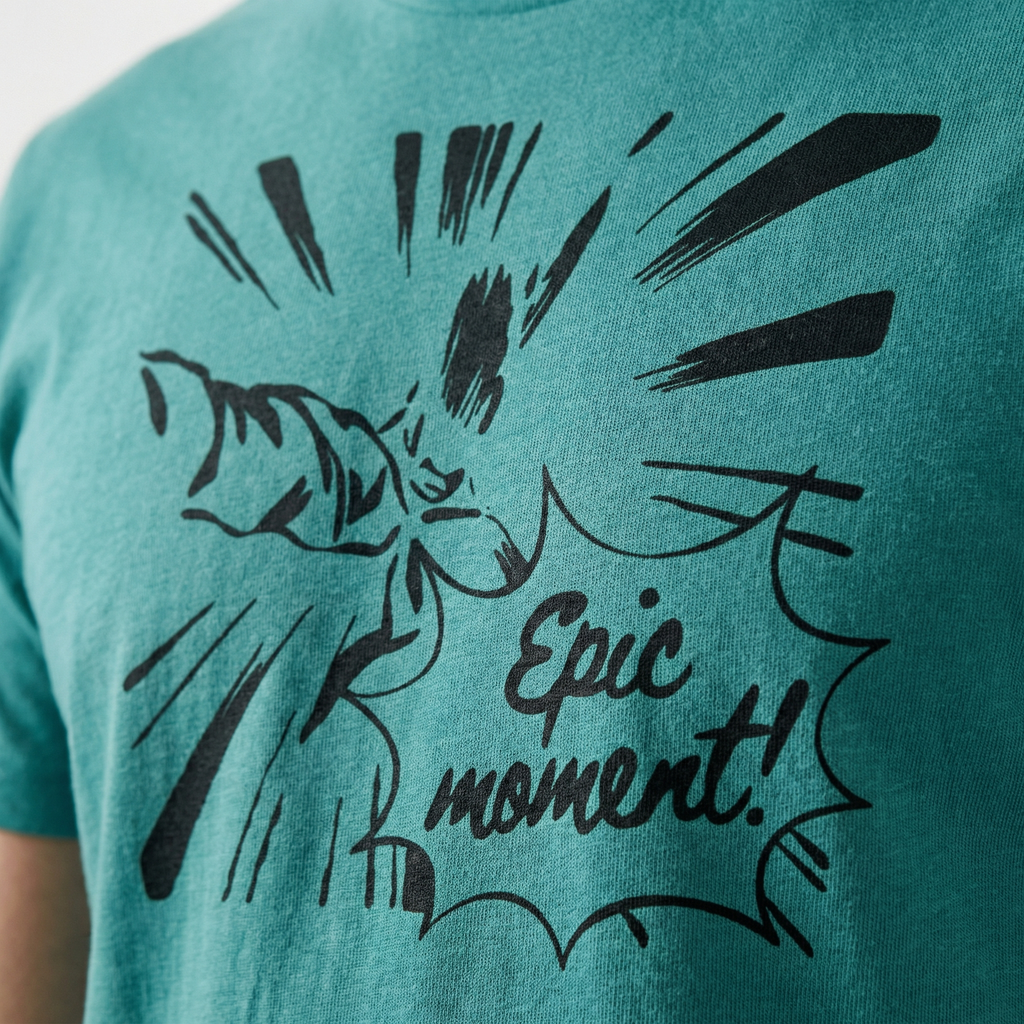 Epic Moment Comic Art T-Shirt | Manga Action Graphic Tee – Men's