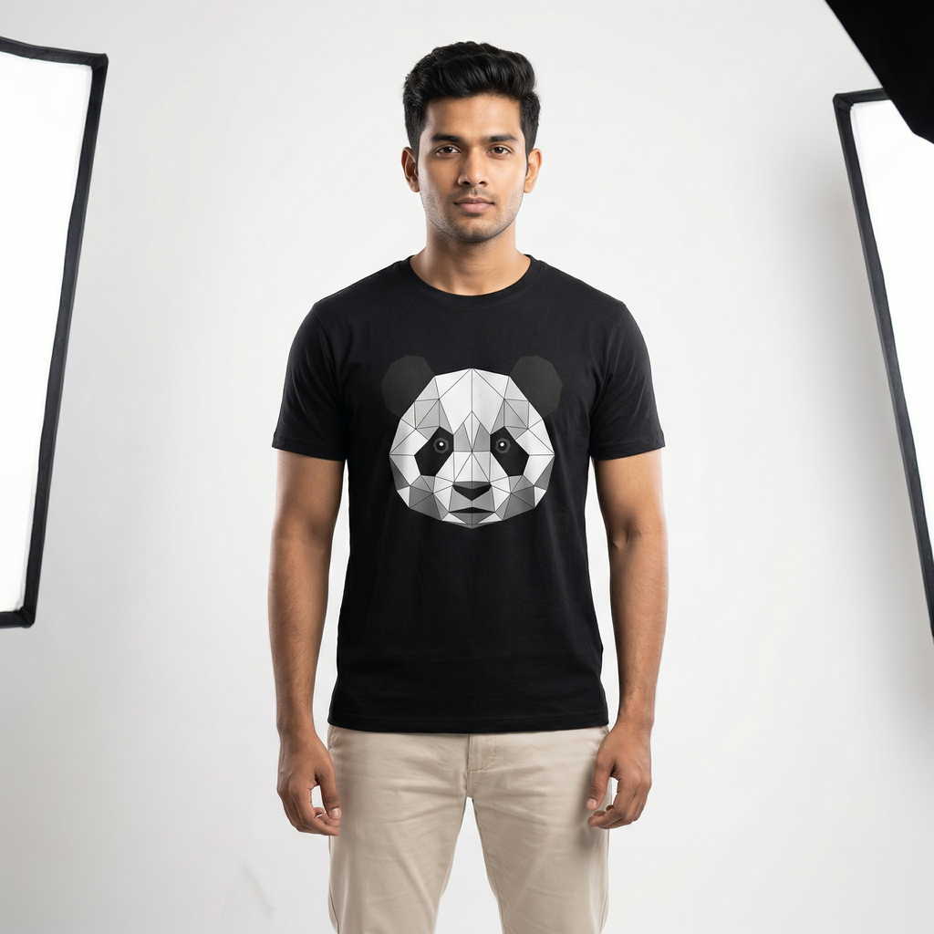 Geometric Panda T-Shirt | Low Poly Panda Art Tee – Men's