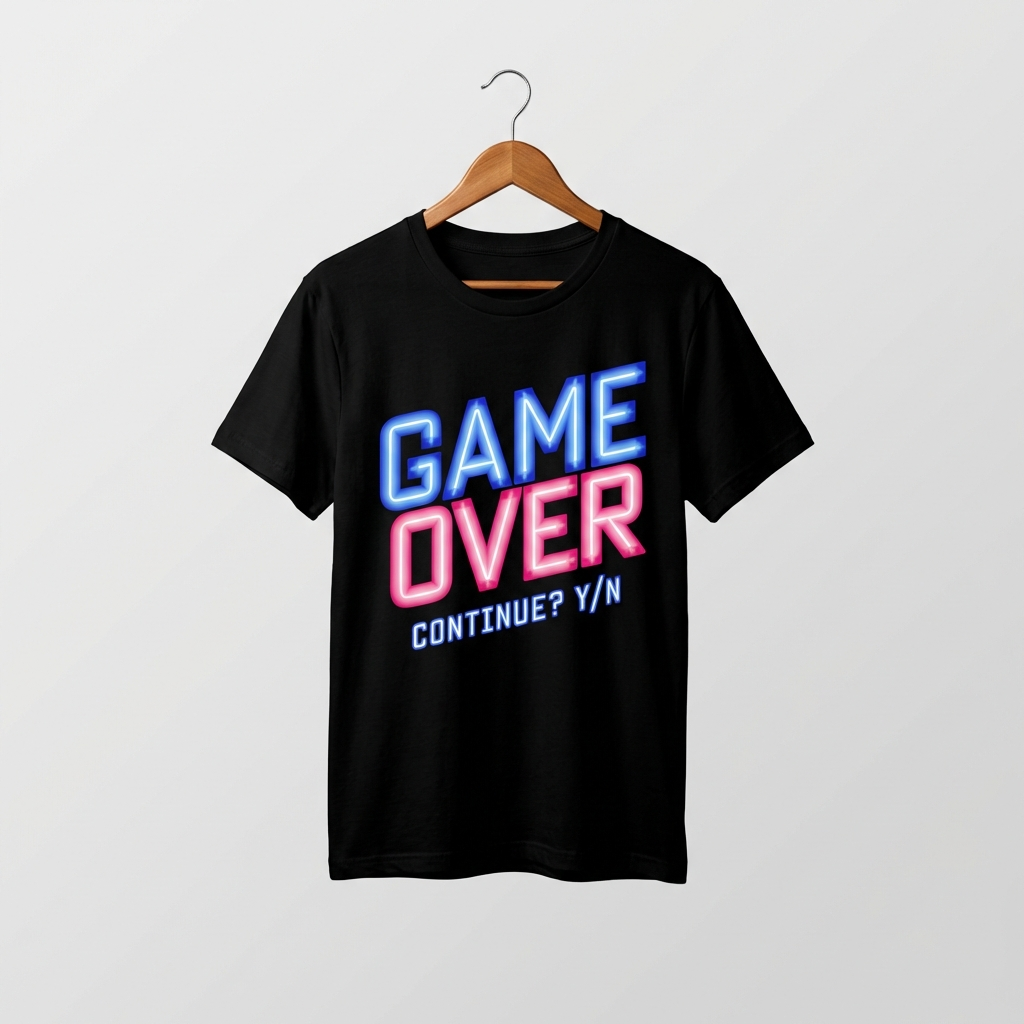 Game Over Graphic T-Shirt | Retro Arcade Gaming Tee - Men's
