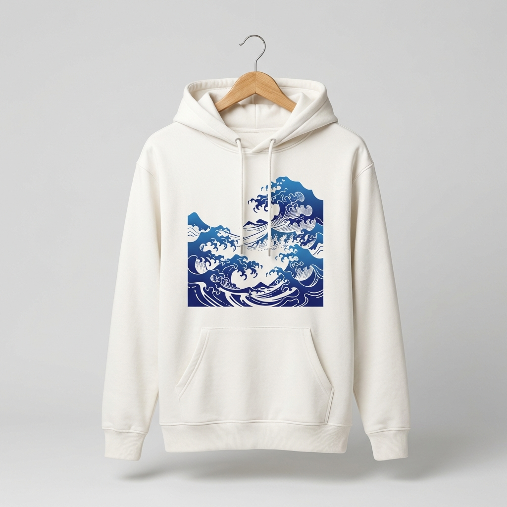 Waves Graphic Hoodie | Ocean Chill Aesthetic - Men's