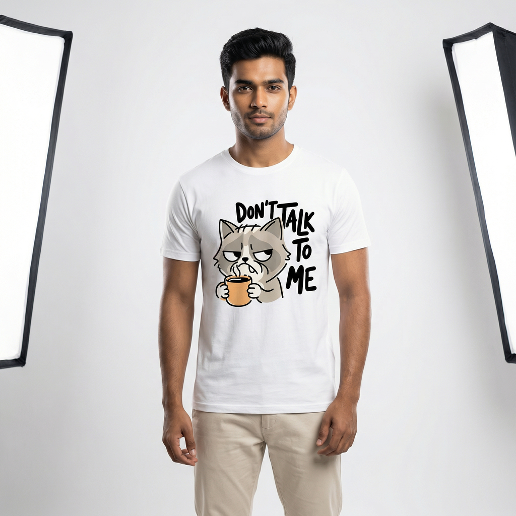 Don't Talk To Me Grumpy Cat T-Shirt | Funny Introvert Tee - Men's