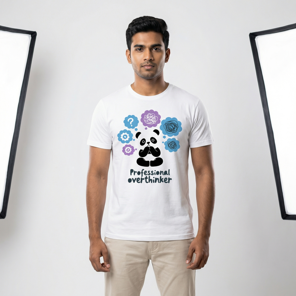 Professional Overthinker Panda T-Shirt | Zen Panda Graphic Tee – Men's