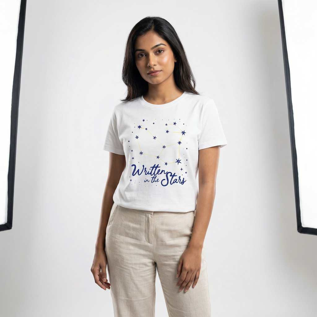 Written In The Stars T-Shirt | Celestial Typography Tee – Women's