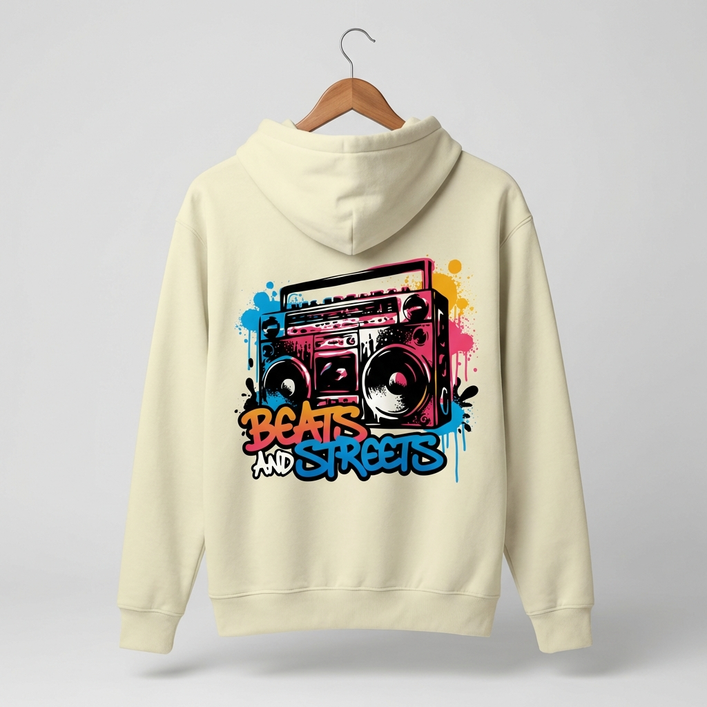 Beats and Streets Graphic Hoodie | Urban Hip-Hop Streetwear - Men's