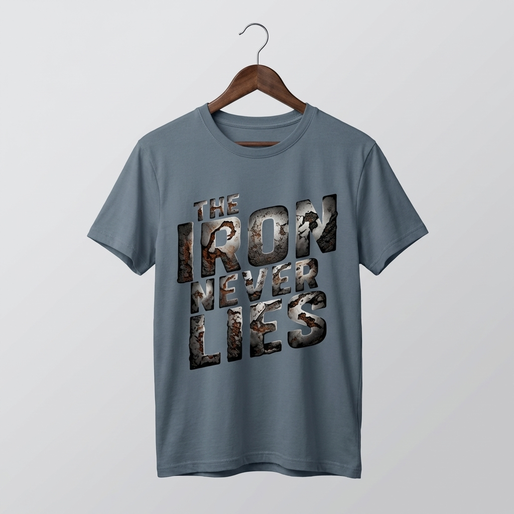 Iron Never Lies Oversized T-Shirt | Gym Strength Motivation Tee - Men's