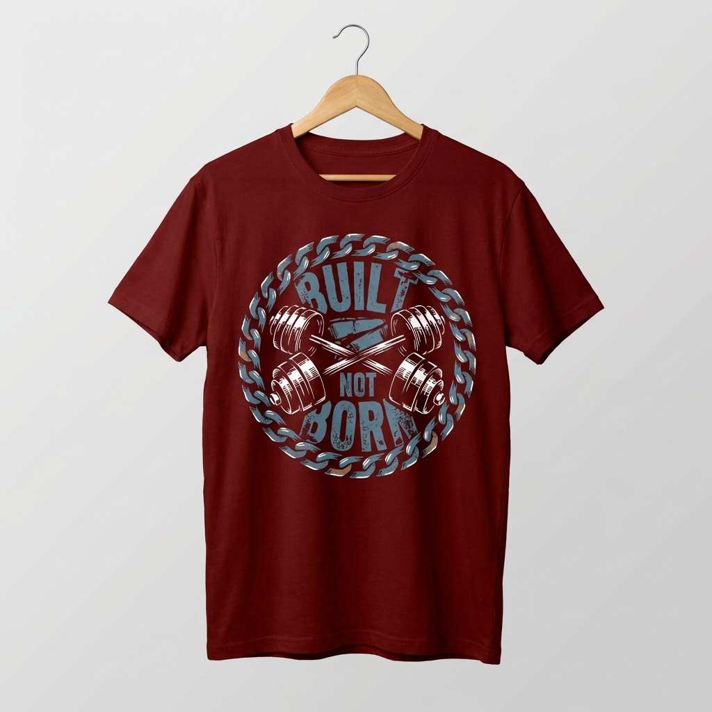 Built Not Born Graphic T-Shirt | Gym Motivation Fitness Tee - Women's
