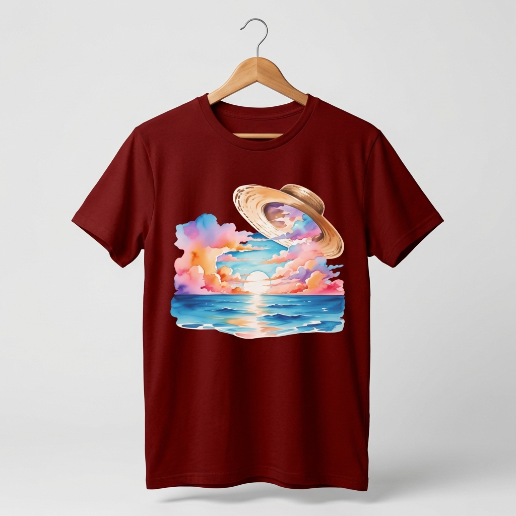 Straw Hat Graphic T-Shirt | Anime Pirate Adventure Tee - Women's