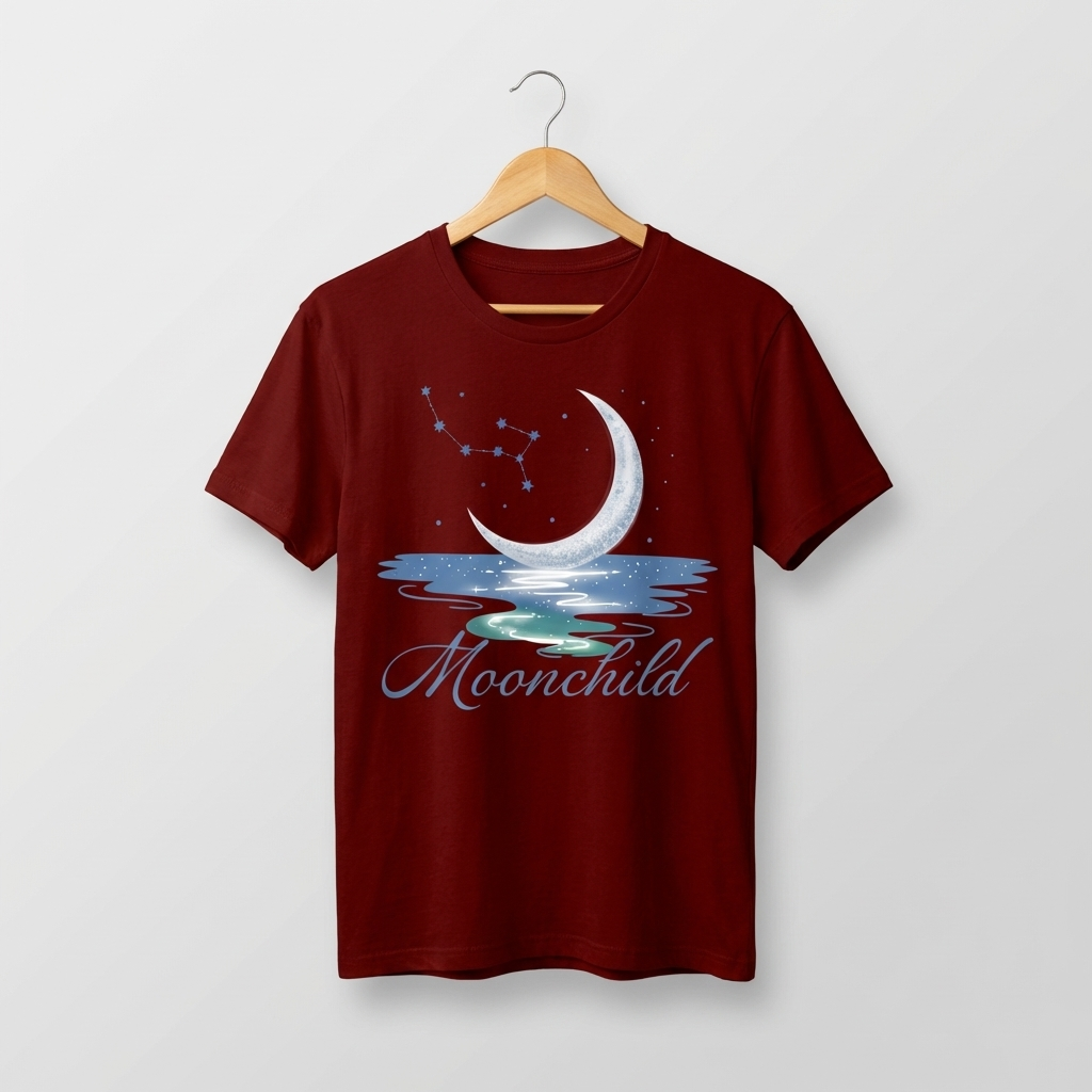 Moon Child Graphic T-Shirt | Celestial Mystical Night Tee - Women's