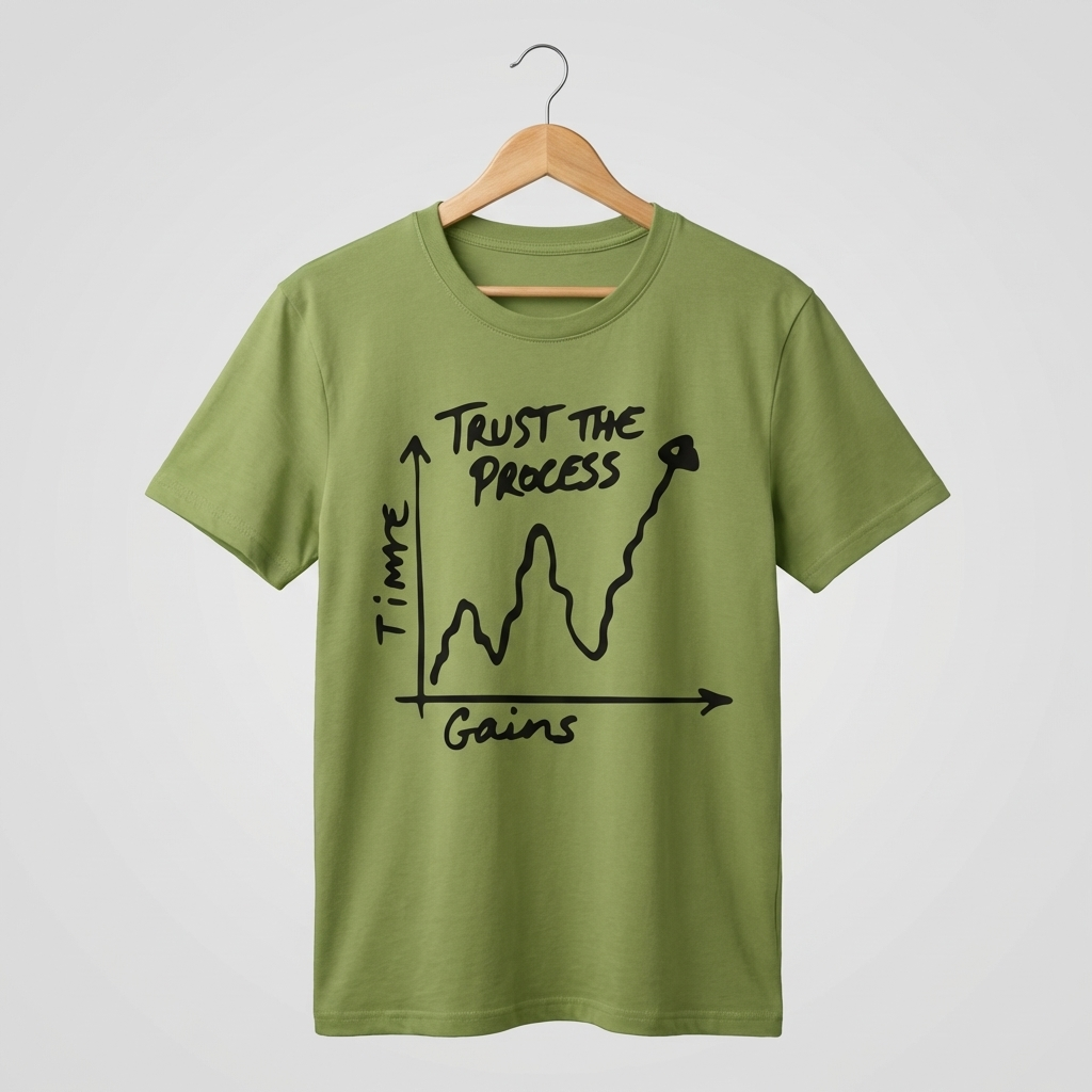Trust The Process Oversized T-Shirt | Motivational Growth Mindset Tee - Men's