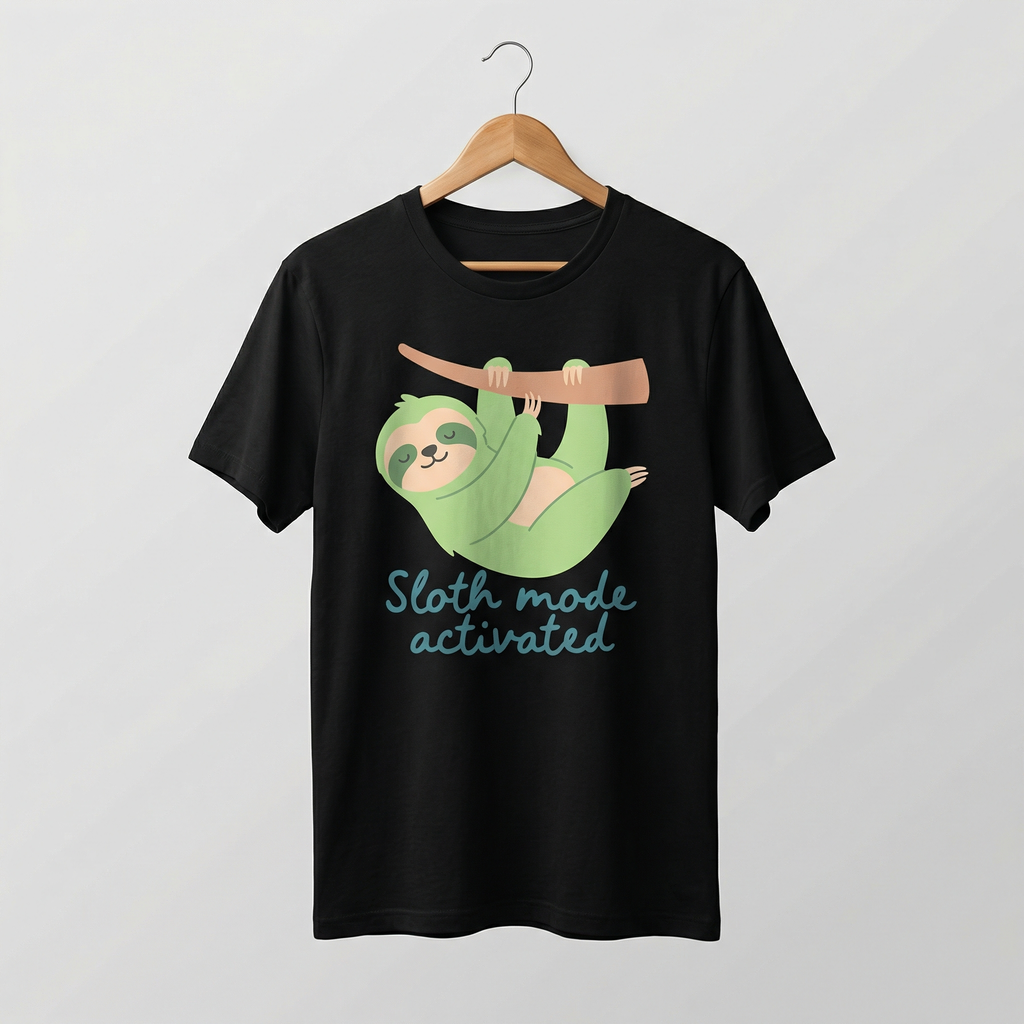 Sloth Mode Activated T-Shirt | Cute Hanging Sloth Tee – Men's
