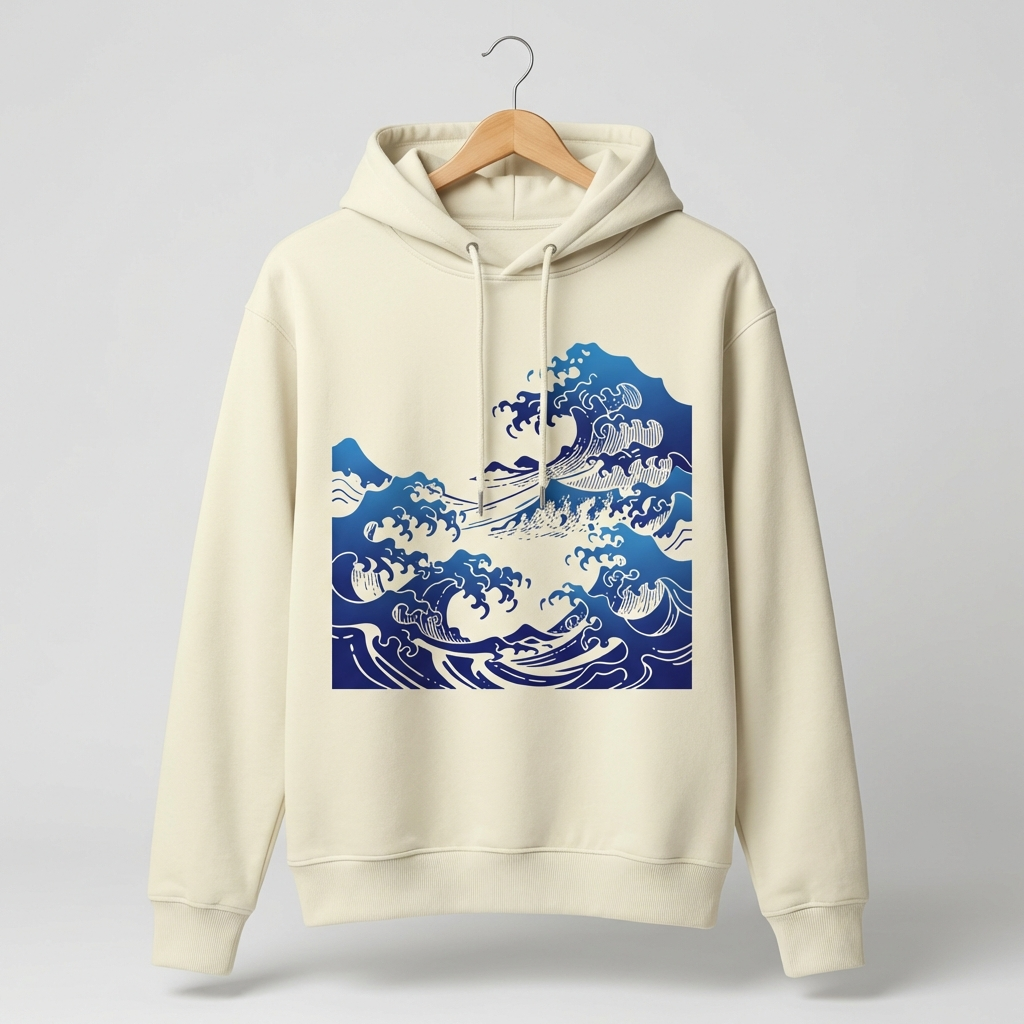 Waves Graphic Hoodie | Ocean Chill Aesthetic - Men's