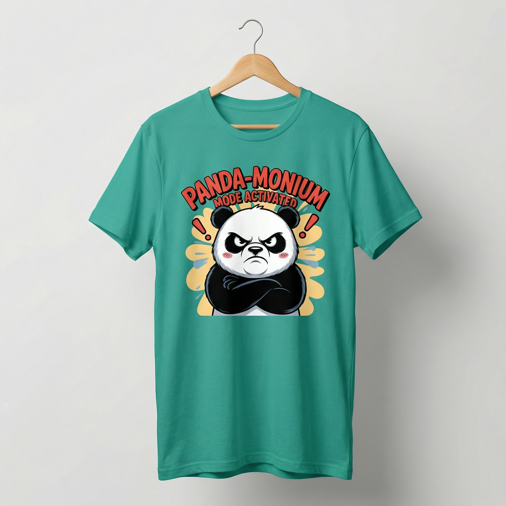 Panda-Monium Graphic T-Shirt | Funny Angry Panda Tee - Men's