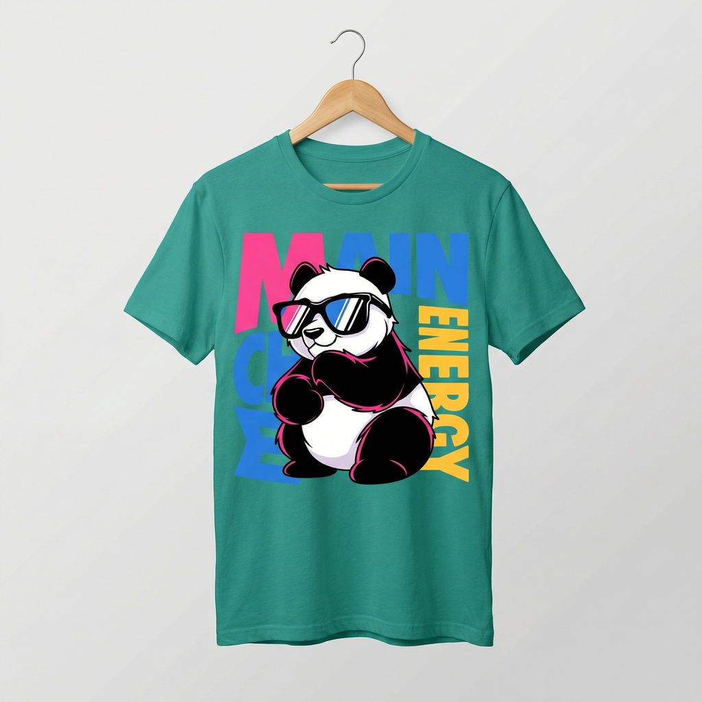 Main Character Energy Panda T-Shirt | Cool Panda Graphic Tee – Men's