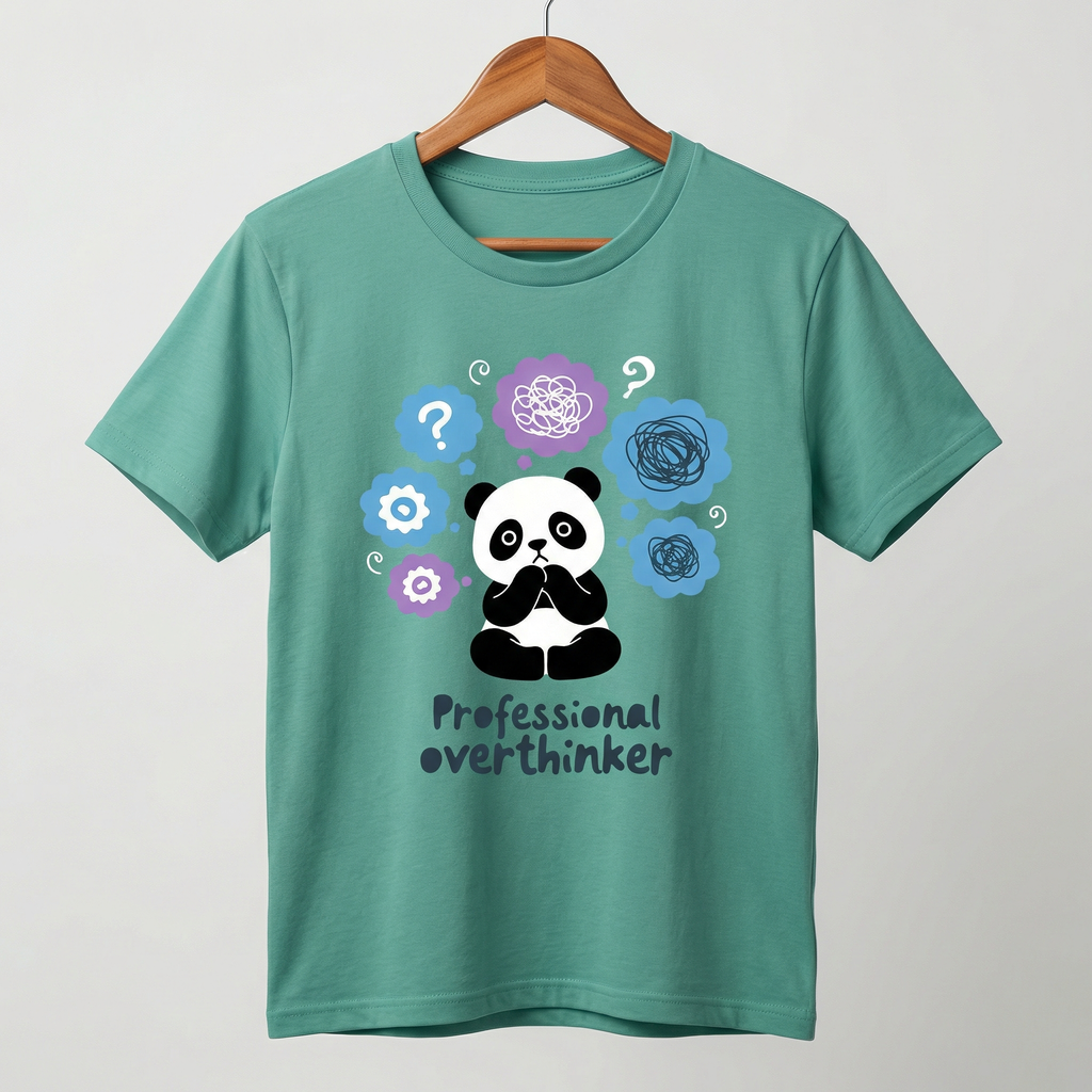 Professional Overthinker Panda T-Shirt | Zen Panda Graphic Tee – Men's