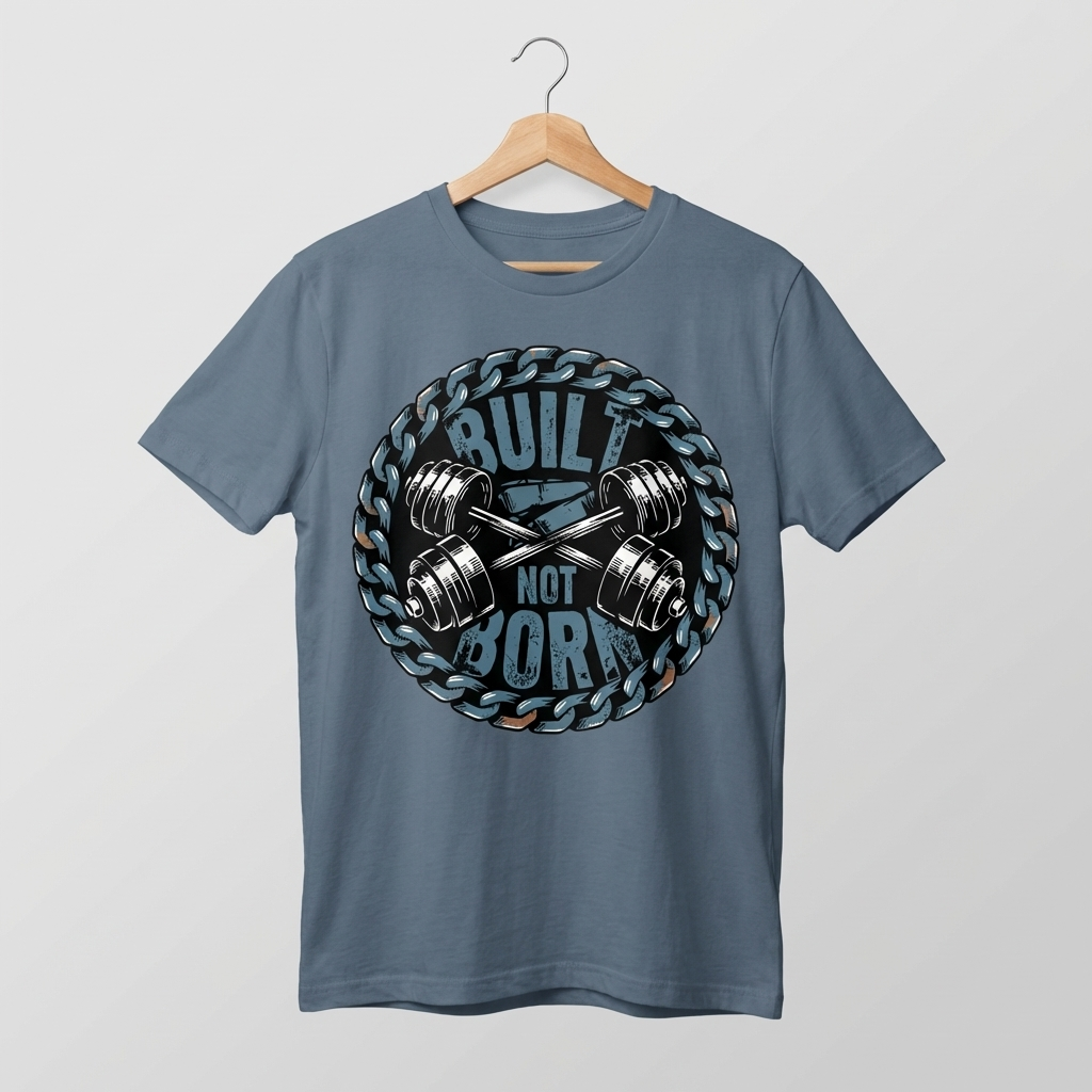 Built Not Born Oversized T-Shirt | Gym Motivation Fitness Tee - Men's