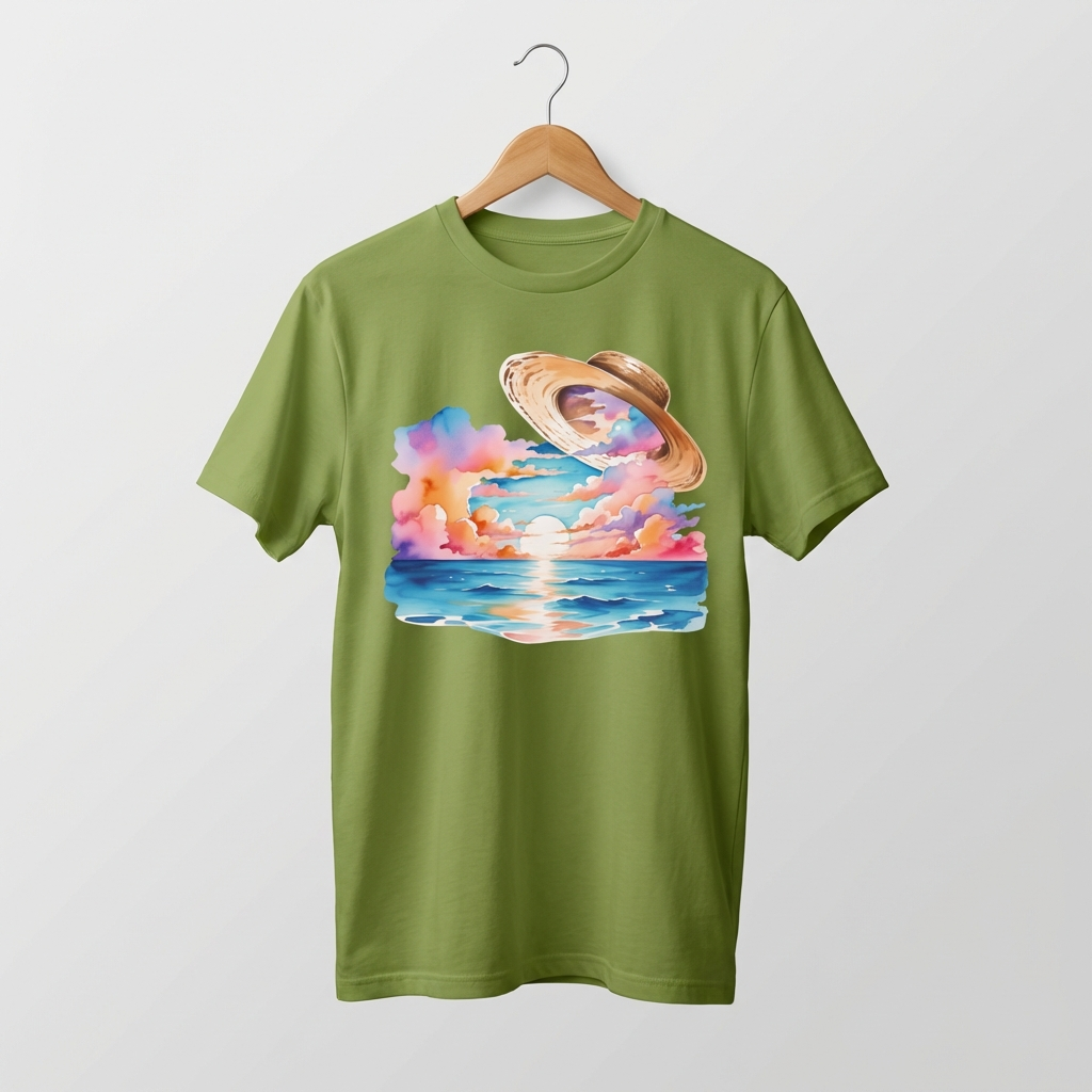 Straw Hat Oversized T-Shirt | Anime Pirate Adventure Tee - Men's