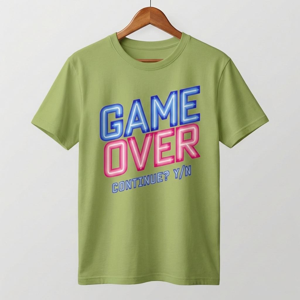 Game Over Oversized T-Shirt | Retro Arcade Gaming Tee - Men's