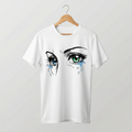 Anime Crying Eyes T-Shirt | Aesthetic Teary Eyes Graphic Tee - Women's