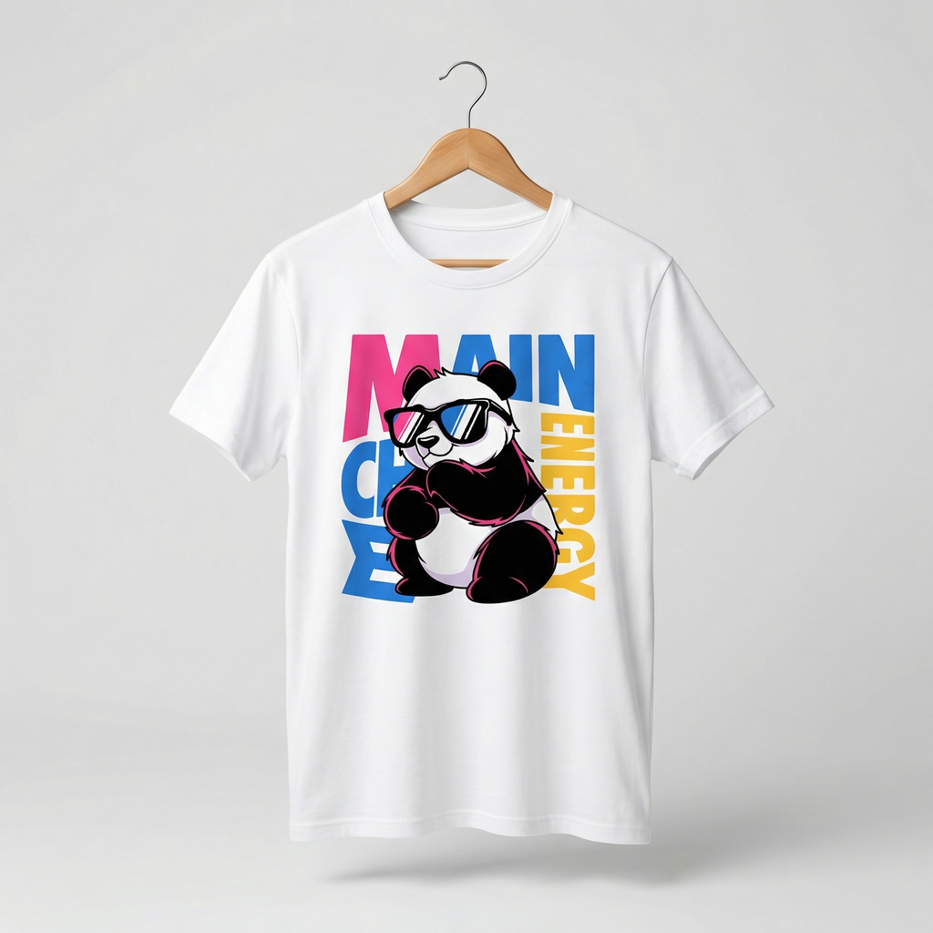 Main Character Energy Panda T-Shirt | Cool Panda Graphic Tee – Men's