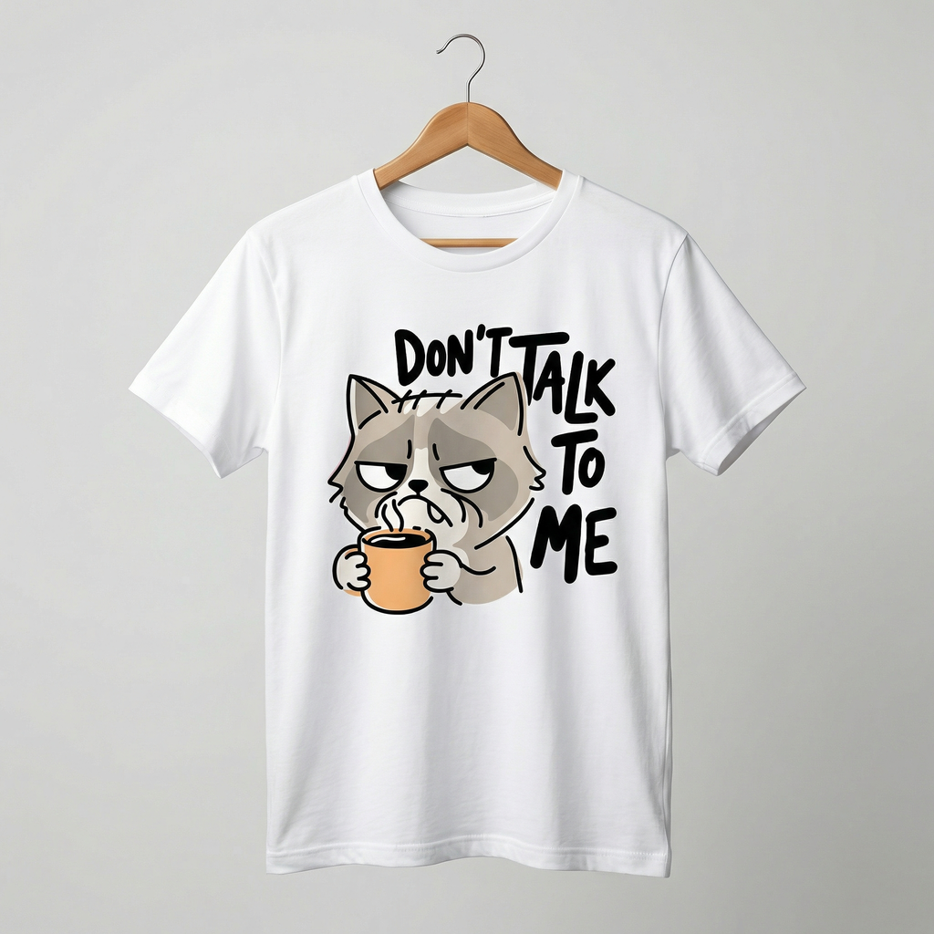 Don't Talk To Me Grumpy Cat T-Shirt | Funny Introvert Tee - Men's