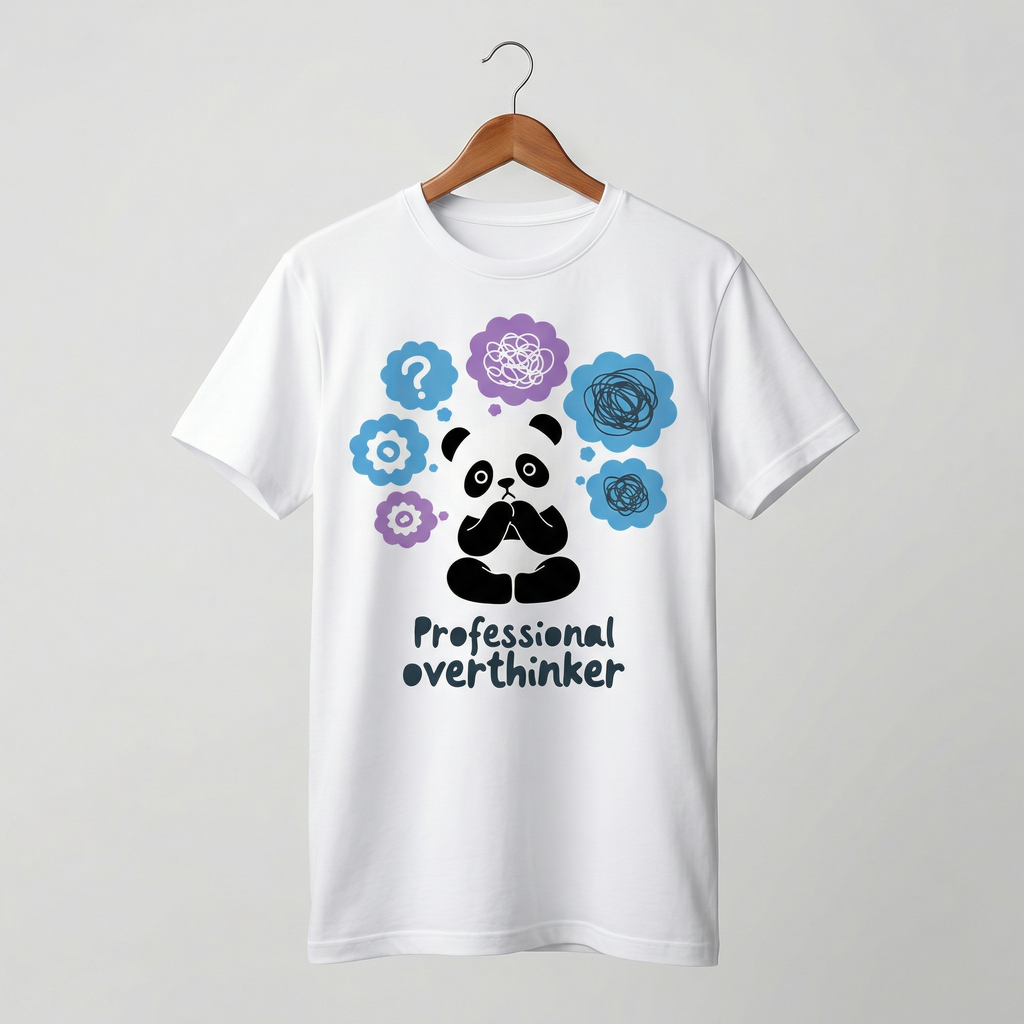 Professional Overthinker Panda T-Shirt | Zen Panda Graphic Tee – Men's