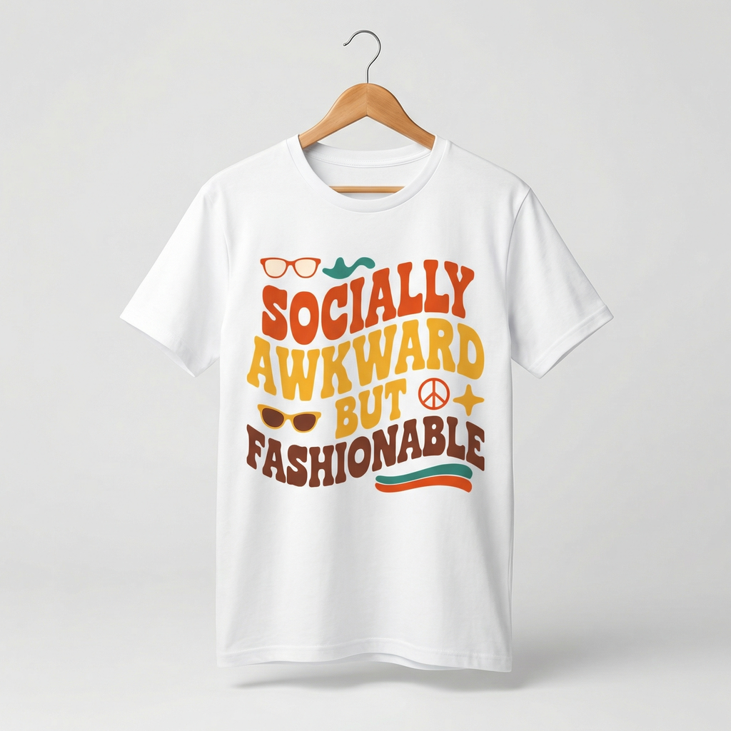 Socially Awkward But Fashionable T-Shirt | Retro Typography Tee – Men's