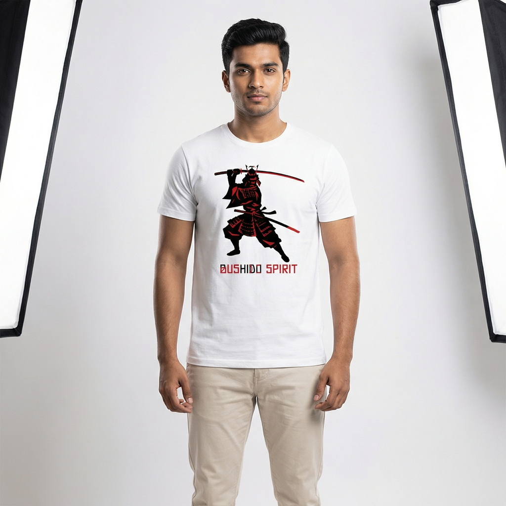 Bushido Spirit Samurai T-Shirt | Japanese Warrior Graphic Tee - Men's
