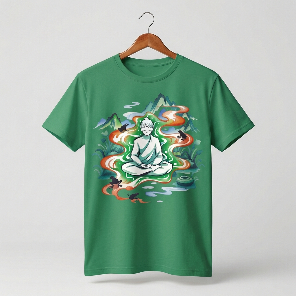 Zen Man Graphic T-Shirt | Masculine Meditation Mindfulness Tee - Men's