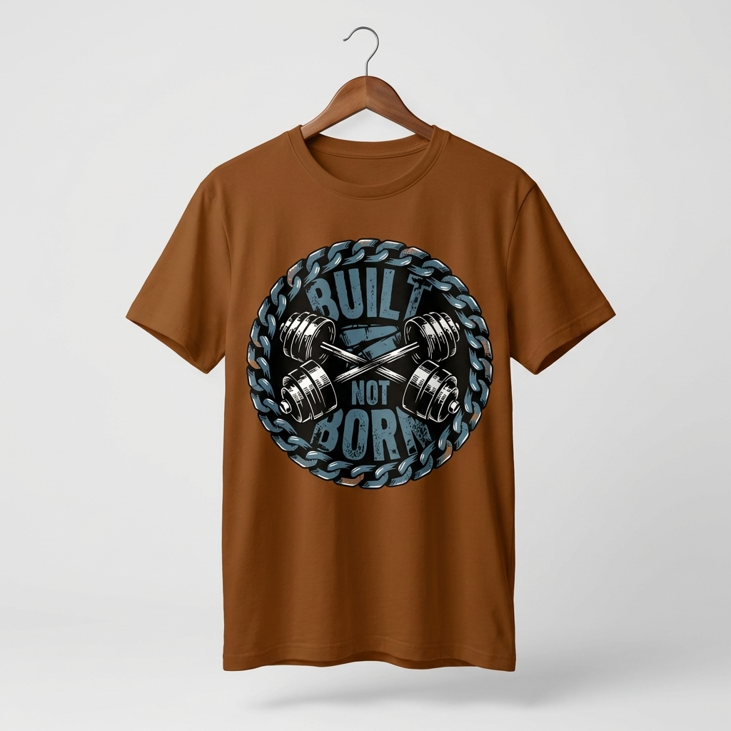 Built Not Born Oversized T-Shirt | Gym Motivation Fitness Tee - Men's
