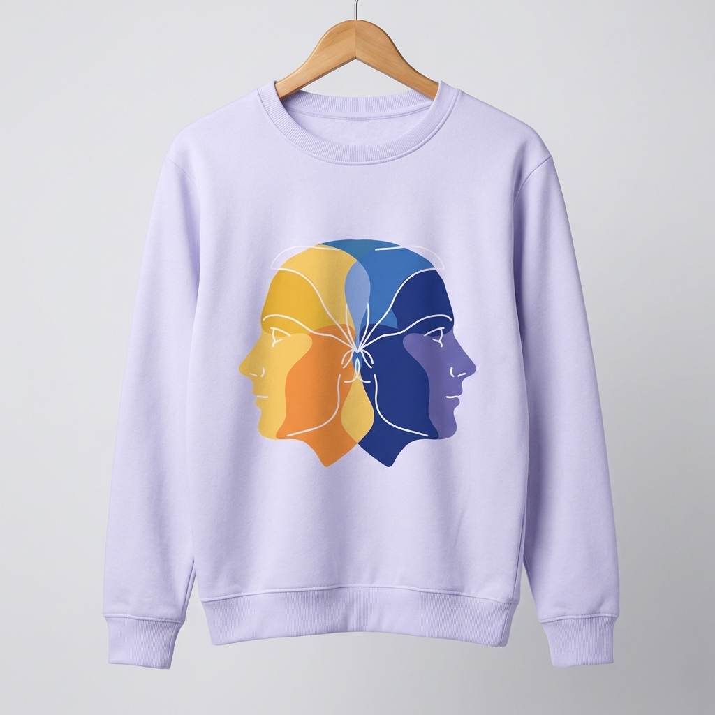 Dual Face Graphic Sweatshirt | Duality Bold Art - Men's