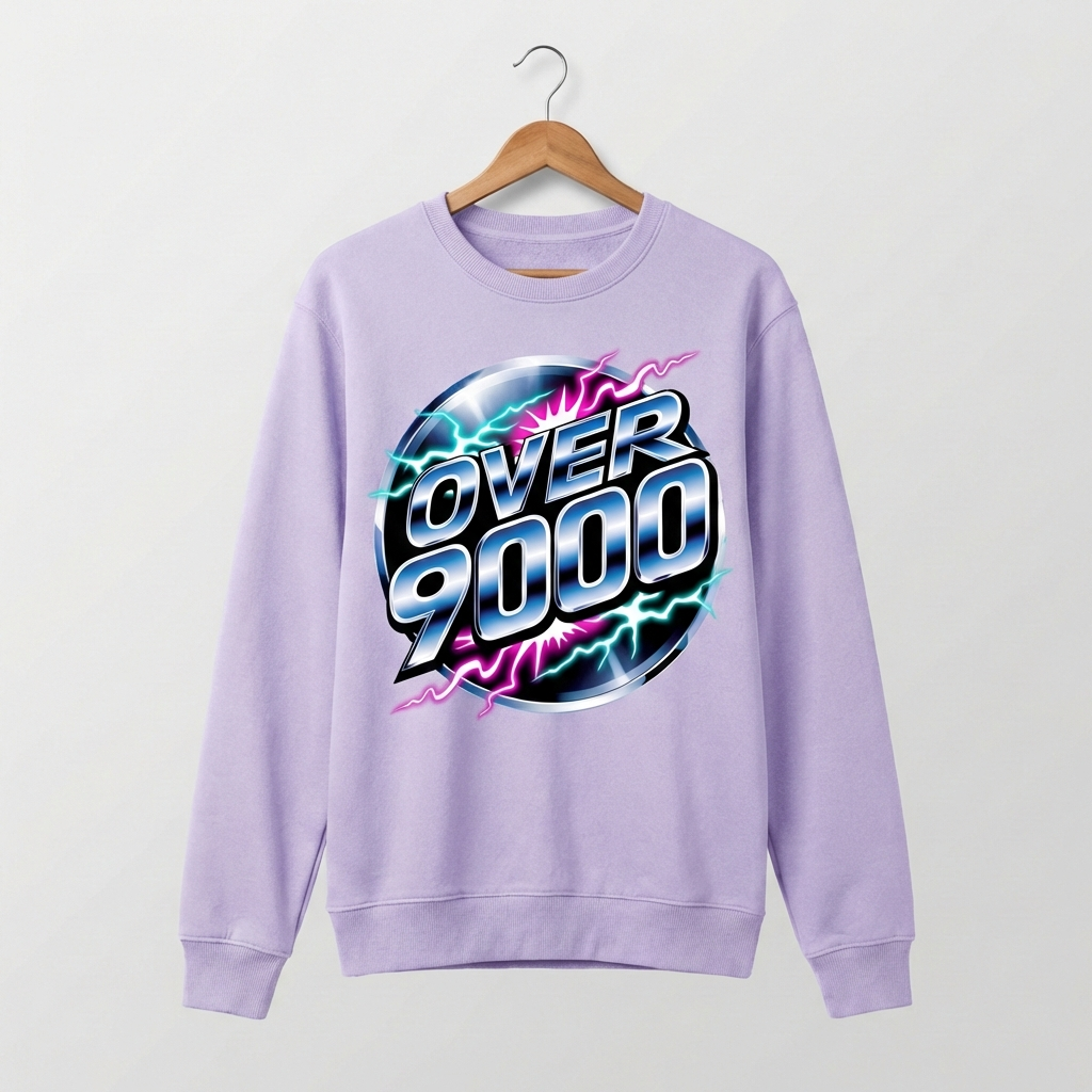 Over 9000 Graphic Sweatshirt | Anime Power Level Manga - Men's