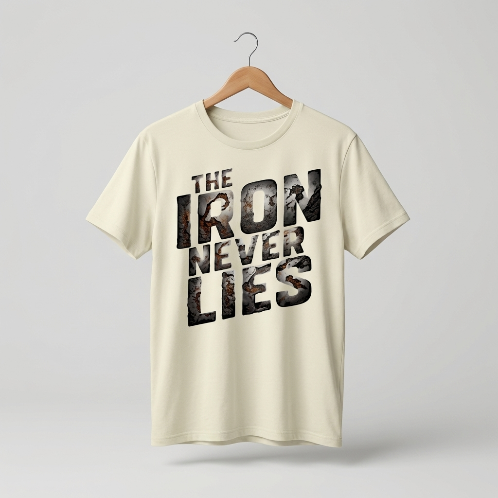 Iron Never Lies Oversized T-Shirt | Gym Strength Motivation Tee - Men's