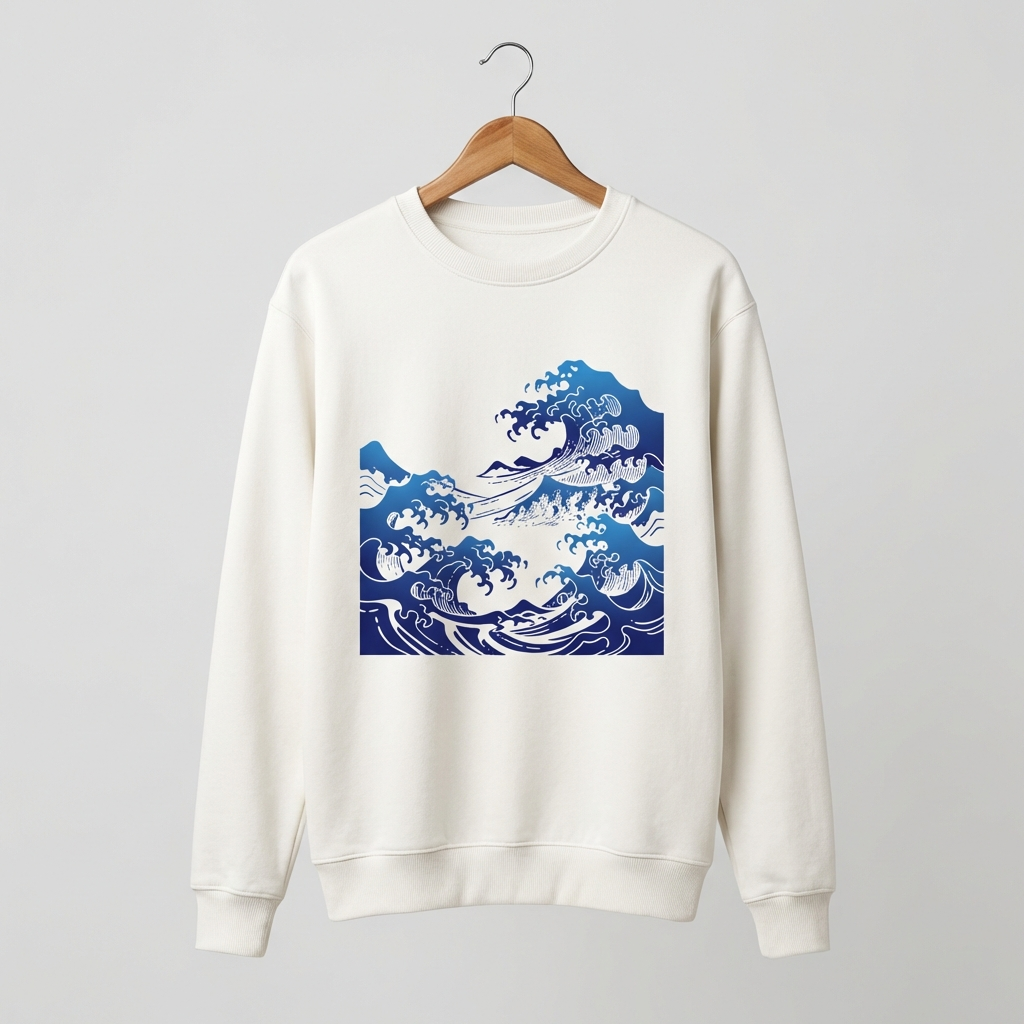 Waves Graphic Sweatshirt | Ocean Chill Aesthetic - Women's