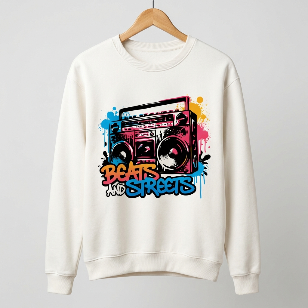 Beats and Streets Graphic Sweatshirt | Urban Hip-Hop Streetwear - Women's